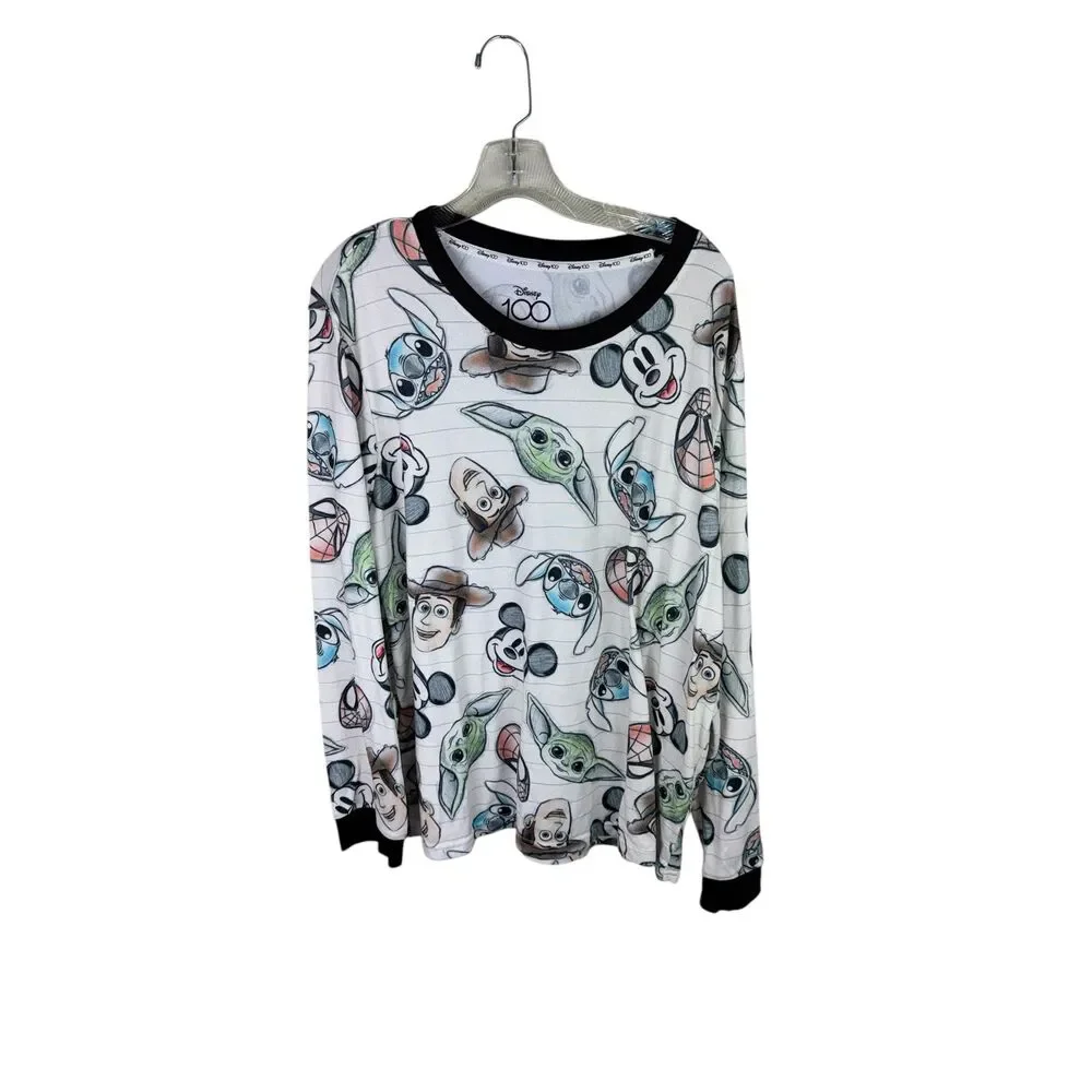 Disney 100‎ Character Mash Up Unisex Men’s Women’s Family Pajamas Size XL